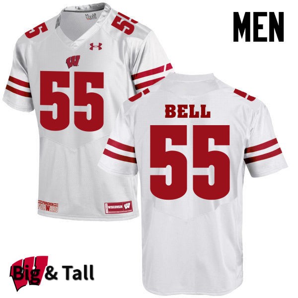 Wisconsin Badgers Men's #49 Christian Bell NCAA Under Armour Authentic White Big & Tall College Stitched Football Jersey NE40O70UM